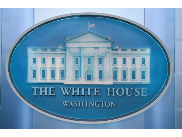 CNN's broadcast booth is seen in the press area of the White House in Washington, DC, on September 19, 2026. Photo by OLIVER CONTRERAS / AFP