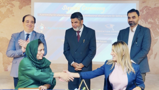 TNG CEO Shagufta Bakali and ILM CEO Iram Myford signing the agreement.