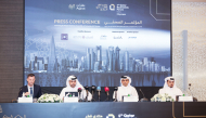President of Aqarat, Mohammed bin Hassan Al Malki; Chief Commercial Officer at Informa Tharawat, Wouter Molman; CEO of Qatari Diar, Hamad bin Talal Al Thani; and CEO of Barwa Real Estate Group, Eng. Ahmed Mohamed Al-Tayeb during the press conference yesterday.