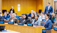 Chairperson of QFFD H E Sheikh Thani bin Hamad Al-Thani and Minister of State for International Cooperation H E Dr. Maryam bint Ali bin Nasser Al Misnad during the event.