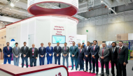 Representatives of the Ministry of Transport, Qatar Rail and Mowasalat at the Qatar pavilion.