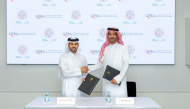CEO of QFBA Dr. Khalifa Al-Salahi Al-Yafei and Executive Director of QCDC, Saad Abdulla Al-Kharji during the event. 