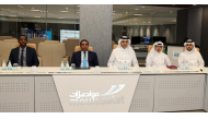 Prime Minister of Tanzania H E Mwigulu Nchemba, Minister of Transport H E Sheikh Mohammed bin Abdulla bin Mohammed Al Thani and other officials during the meeting.