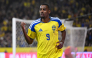 Sweden's forward #09 Alexander Isak celebrates scoring the opening goal during the UEFA Nations League Group B4 football match between Sweden and Romania in Solna, Sweden on September 25, 2026. (Photo by Jonathan Nackstrand / AFP)
