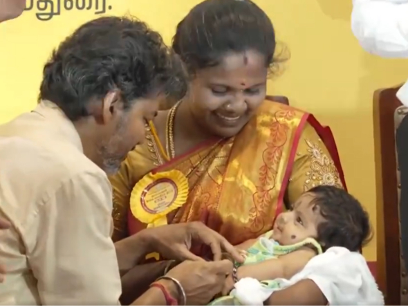 Screen grab of a video shared by Press Trust of India 