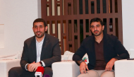 Qatar 2027 FIBA Basketball World Cup Organizing Committee Director General Dr. Ahmed Abdullah Al-Buainain (L) and Deputy Director General of the Organizing Committee Sheikh Tamim bin Fahad Al Thani