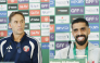 Qatar coach Julen Lopetegui and captain Hassan Al Haydos (right) during a press conference yesterday.  