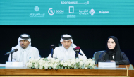 Assistant Undersecretary for Public Services at the Ministry of Municipality and Chairman of the conference’s organising committee Eng Abdullah Ahmed Al Karani (centre) with other officials addressing a press conference.