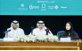 Assistant Undersecretary for Public Services at the Ministry of Municipality and Chairman of the conference’s organising committee Eng Abdullah Ahmed Al Karani (centre) with other officials addressing a press conference.