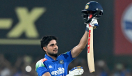 ndia's captain Shubman Gill celebrates after scoring a double-century (200 runs) during the second one-day international (ODI) Cricket match between India and West Indies at the Barsapara Cricket Stadium in Guwahati on September 30, 2026. (Photo by BIJU BORO / AFP)
