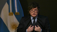 Argentina's President Javier Milei delivers a speech during the Americas Society/Council of the Americas 