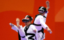 Japan's Nakajima Miho (L) competes against compatriot Suzuki Hayate (R) in the mixed individual virtual taekwondo round 16 during the 2026 Asian Games at the Toyohashi Gymnasium in Toyohashi on October 2, 2026. (Photo by DAVID GRAY / AFP)