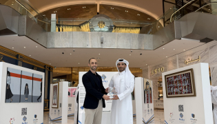 Iyad Hudaib (left), Senior Marketing Manager at Doha Festival City, and Rashid M  Al-Shahwani, Director of Communication and Media Office, during the ‘Rawabet’ awareness exhibition hosted at Doha Festival City.  The opening ceremony was marked by the presence of Eng Jabor R Al-Naemi, CEO of Wifaq, who joined representatives to officially inaugurate the exhibition.