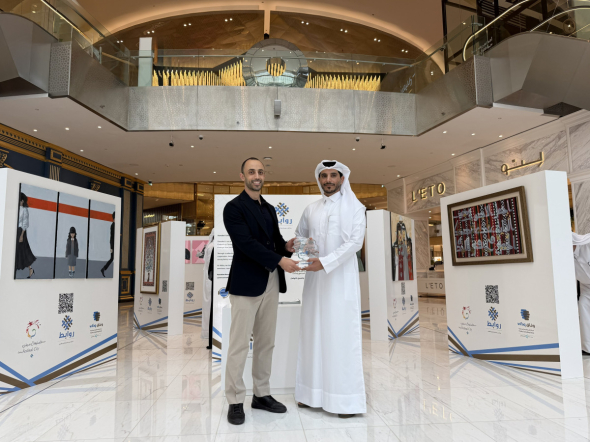 Iyad Hudaib (left), Senior Marketing Manager at Doha Festival City, and Rashid M  Al-Shahwani, Director of Communication and Media Office, during the ‘Rawabet’ awareness exhibition hosted at Doha Festival City.  The opening ceremony was marked by the presence of Eng Jabor R Al-Naemi, CEO of Wifaq, who joined representatives to officially inaugurate the exhibition.