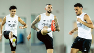 Al Sadd players during a training session yesterday.
