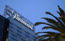 (Files) The Paramount logo is displayed at Columbia Square along Sunset Blvd in Hollywood, California on March 9, 2023. (Photo by Patrick T. Fallon / AFP)