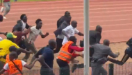 A screengrab from a video showing the stadium brawl in Kenya. Photo source: Social media