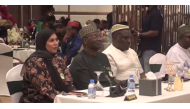 Nigerian Ambassador to Qatar H E Professor Mahmoud Yakubu (centre) with other officials and community members at the event.