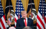 US President Donald Trump speaks during a Columbus Day celebration in the East Room of the White House in Washington, DC, on October 9, 2026. (Photo by Alex WROBLEWSKI / AFP)
