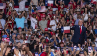 President Donald Trump at a rally for Republican candidates for Congress in San Antonio on Wednesday. (Joel Angel Juarez/For The Washington Post)