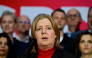 (Files) Co-leader of Germany's Social Democratic Party (SPD) Baerbel Bas addresses journalists in Berlin on March 27, 2026. (Photo by John MacDougall / AFP)
