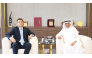 QC Acting General Manager Ali Bu Sherbak Al-Mansori and Chargé d’Affaires at the Embassy of the Republic of Belarus in Qatar Aleksei Zubko during the meeting.
