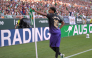 Barcelona’s Lamine Yamal celebrates after scoring his team’s first goal. 