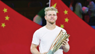 Spain’s Alejandro Davidovich Fokina poses with the trophy. 