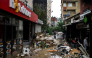A photograph taken on October 16, 2026, shows a flooded street the day after heavy rainfall in the Ayazaga district of Istanbul. Photo by Yasin Akgul / AFP
