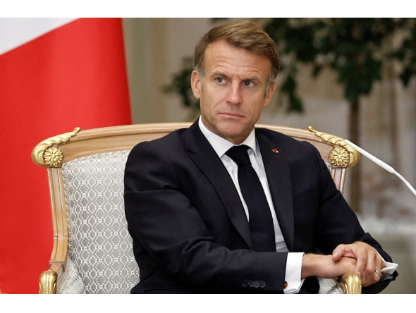 France's President Emmanuel Macron attends a meeting with the UAE president at Qasr al-Watan presidential palace in Abu Dhabi on October 19, 2026. (Photo by Benoit Tessier / POOL / AFP)