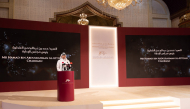 QREC Chairman Hamad bin Abdulrahman Al-Attiyah delivers a speech during the awards ceremony.