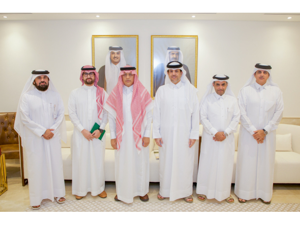 The Community College of Qatar officials with members from the Saudi Embassy delegation.