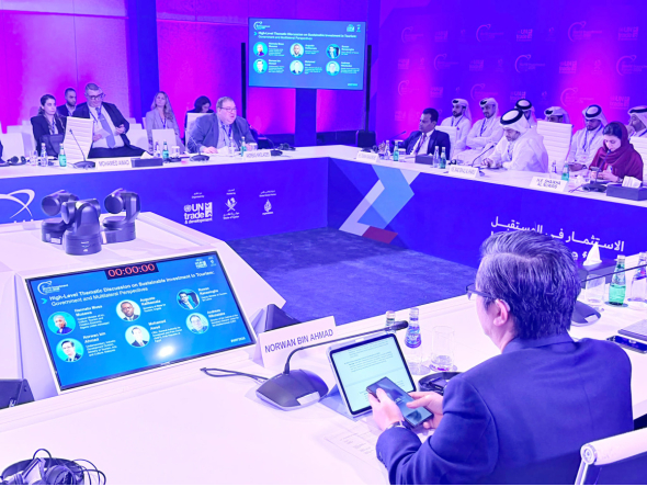 Participants during the session on Sustainable Investment in Tourism at the World Investment Forum in Doha yesterday.