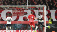 Bayern Munich’s Dayot Upamecano (right) celebrates after scoring the first gaol against Freiburg. 