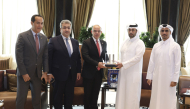 Minister of Municipality and Chairman of the Board of Directors of Qatari Diar H E Abdullah bin Hamad bin Abdullah Al Attiyah, Minister of Investment and Foreign Trade of Egypt H E Dr Mohamed Farid Saleh with other officials during the meeting at Qatari Diar’s headquarters.