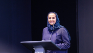Chairperson of Qatar Museums H E Sheikha Al Mayassa bint Hamad bin Khalifa Al Thani addressing the gathering at the event.