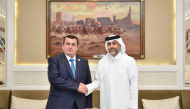 QFZ CEO H E Sheikh Mohammed bin Hamad bin Faisal Al-Thani, with Minister of Economic Development and Trade of the Republic of Tajikistan, H E Abdurahmonzoda Abdurahmon Safarali.