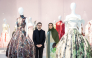 Chairperson of Qatar Museums H E Sheikha Al Mayassa bint Hamad Al-Thani visiting the exhibitions with other officials. 