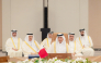 Qatar Media Corporation Chairman H E Sheikh Hamad bin Thamer Al-Thani with Qatar’s delegation during the event.