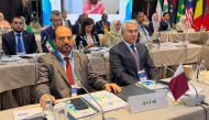 Chairman of the Qatar General Organization for Standards and Metrology, Eng. Nawaf bin Ibrahim Al Hamad Al Mana with other officials during the meeting. 