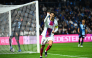 PSG's Moroccan defender #02 Achraf Hakimi celebrates scoring his team's fifth goal during the French L1 football match between Le Havre Athletic Club and Paris Saint-Germain (PSG) at Stade Oceane in Le Havre, north-western France on October 30, 2026. (Photo by Guillaume SALIGOT / AFP)