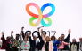 Executive Secretary of the United Nations Convention on Biological Diversity Astrid Schomaker (C-R), Armenia's Minister of Environment and COP17 President Hambardzum Matevosyan (C-L), Deputy Executive Secretary of the United Nations Convention on Biological Diversity Jihyun Lee (3rd L), and other members of the secretariat react during the closing session of the 17th meeting of the Conference of the Parties (COP17) in Yerevan on October 31, 2026. (Photo by Karen Minasyan / AFP)