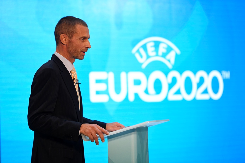 UEFA President Aleksander Ceferin during the launch. Reuters / Tony O'Brien