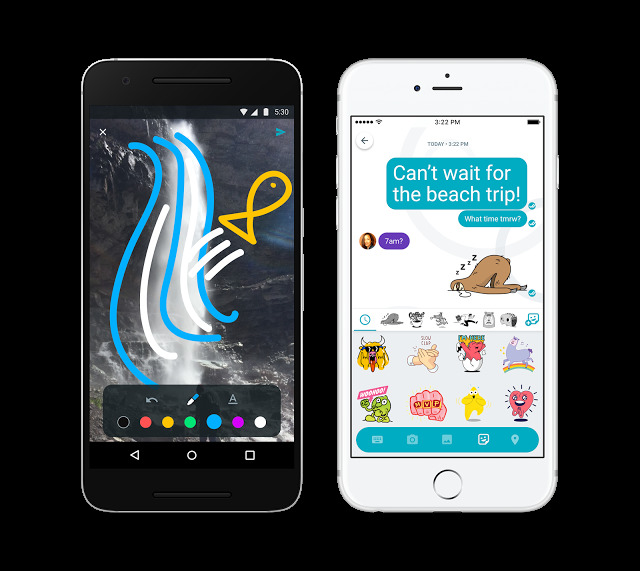 Screenshots of the Google Allo app