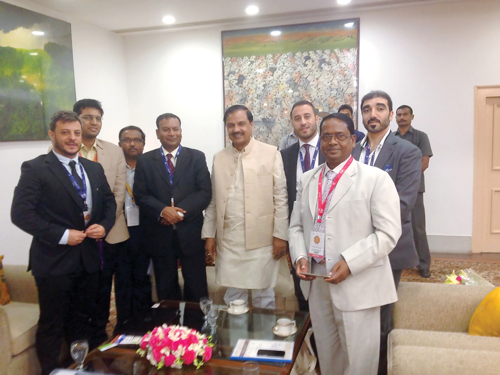 Members of the IBPN delegation from Qatar meeting with Dr Mahesh Sharma (at the centre), India’s Minister of State for Tourism & Culture in New Delhi.