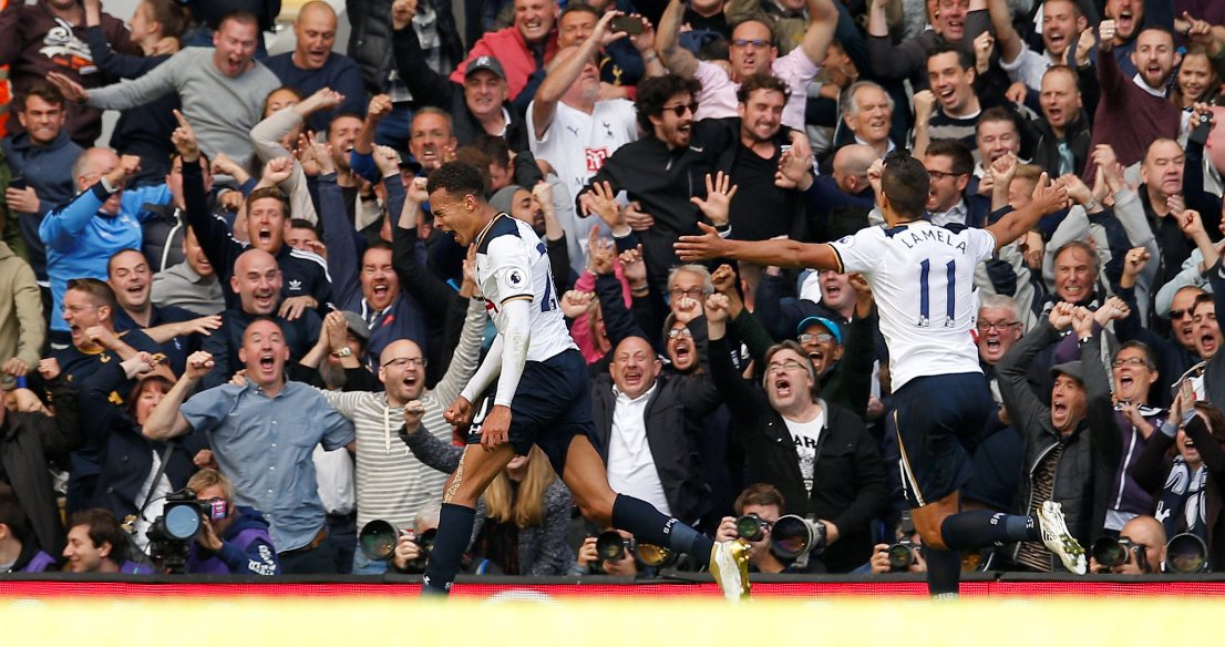 Tottenham's Dele Alli celebrates scoring their second goal Action Images via Reuters / Andrew CouldridgeLivepic