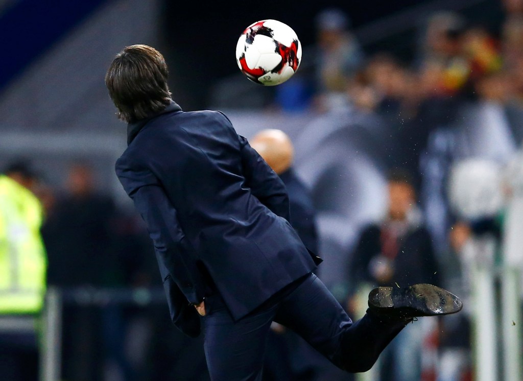 Germany's coach Joachim Loew reacts REUTERS/Wolfgang Rattay
