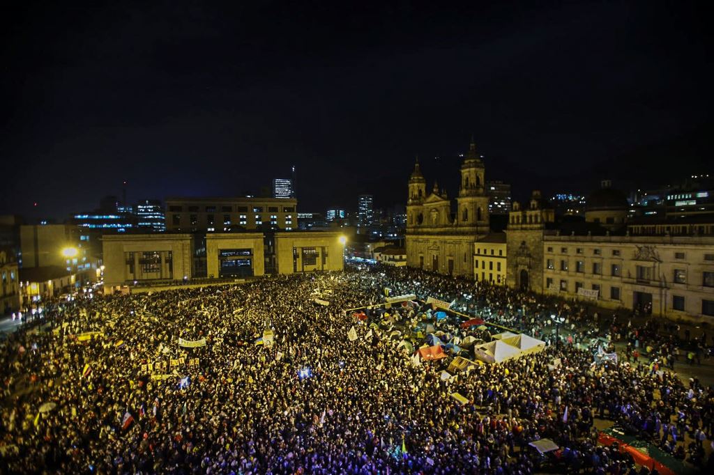 People demonstrate for peace in Bogota on October 12, 2016. The victory for the 