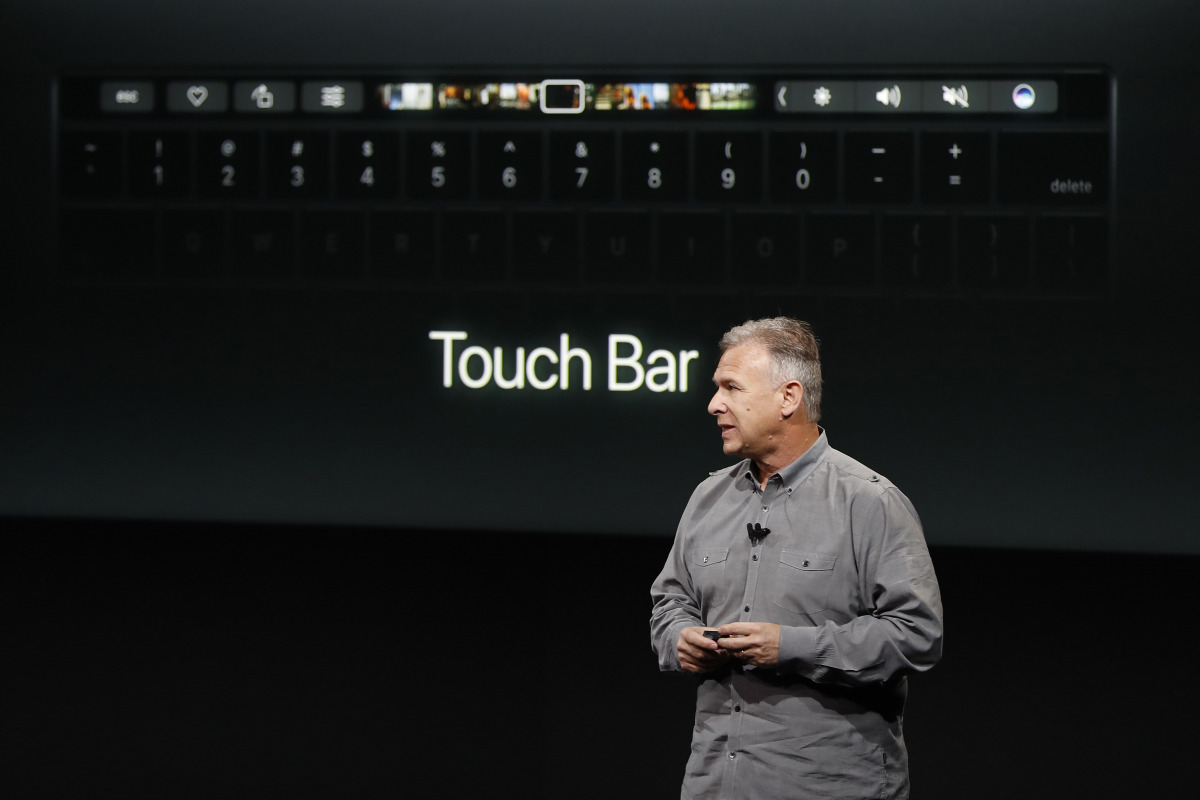 Apple Senior Vice President of Worldwide Marketing Phil Schiller introduces the all-new MacBook Pro during a product launch event on October 27, 2016 in Cupertino, California. Apple Inc. is expected to unveil the latest iterations of its MacBook line of l