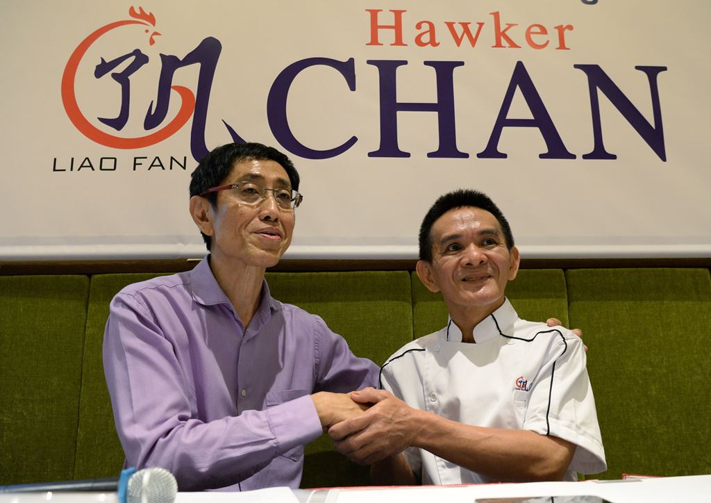 Chef Chan Hon Meng (R), also known as 